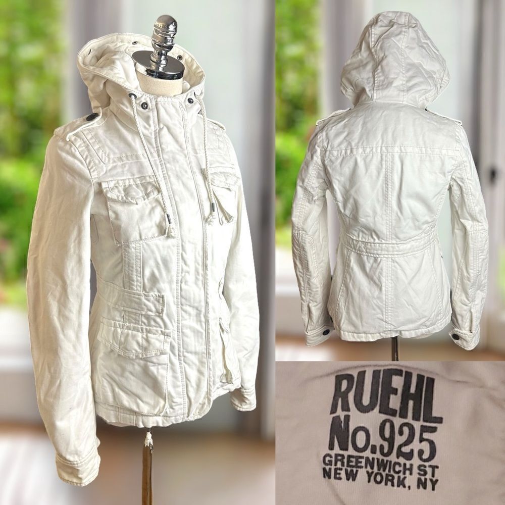 🔥 Ruehl No. 925 Insulated Winter Snow Ski Waxed Cotton Silk Jacket Coat Parka S